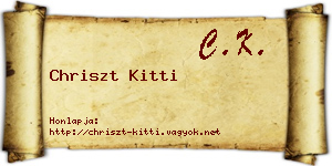 Chriszt Kitti névjegykártya